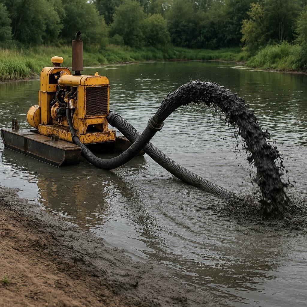 Очистка прудов и водоемов от ила в Перми